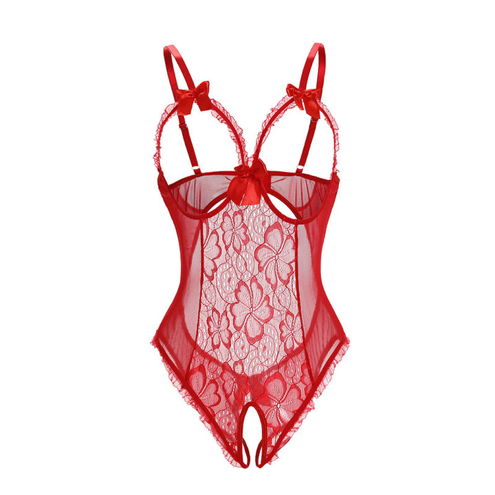 Open Cup Floral Lace Bodysuit