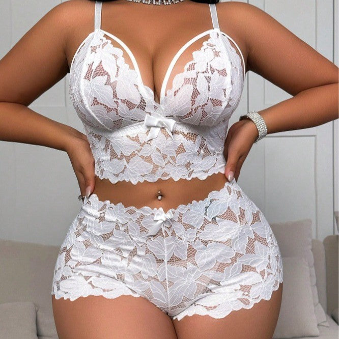 Floral Lace Set w/ Front Cage Straps