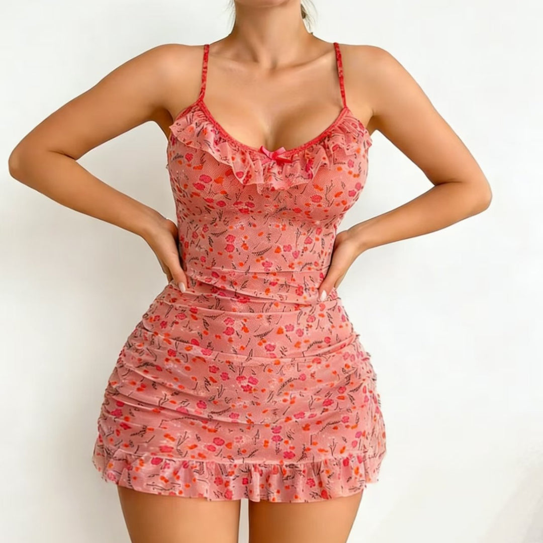 Coquette Floral Ruched Slip