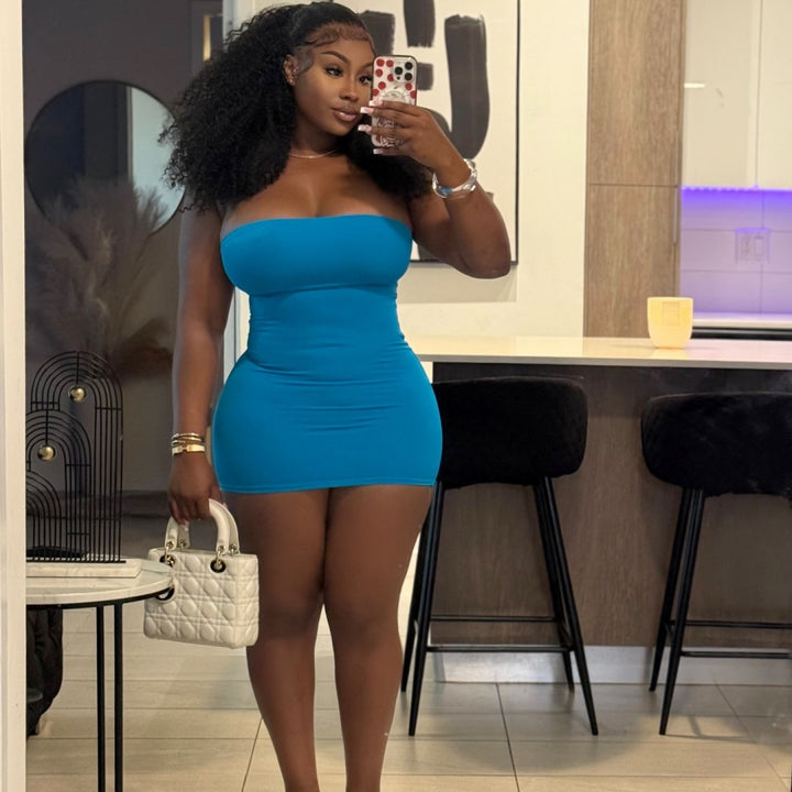 Strapless Tube Top Swimsuit Mini Dress