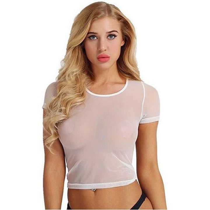 Sheer Mesh Crop Tee