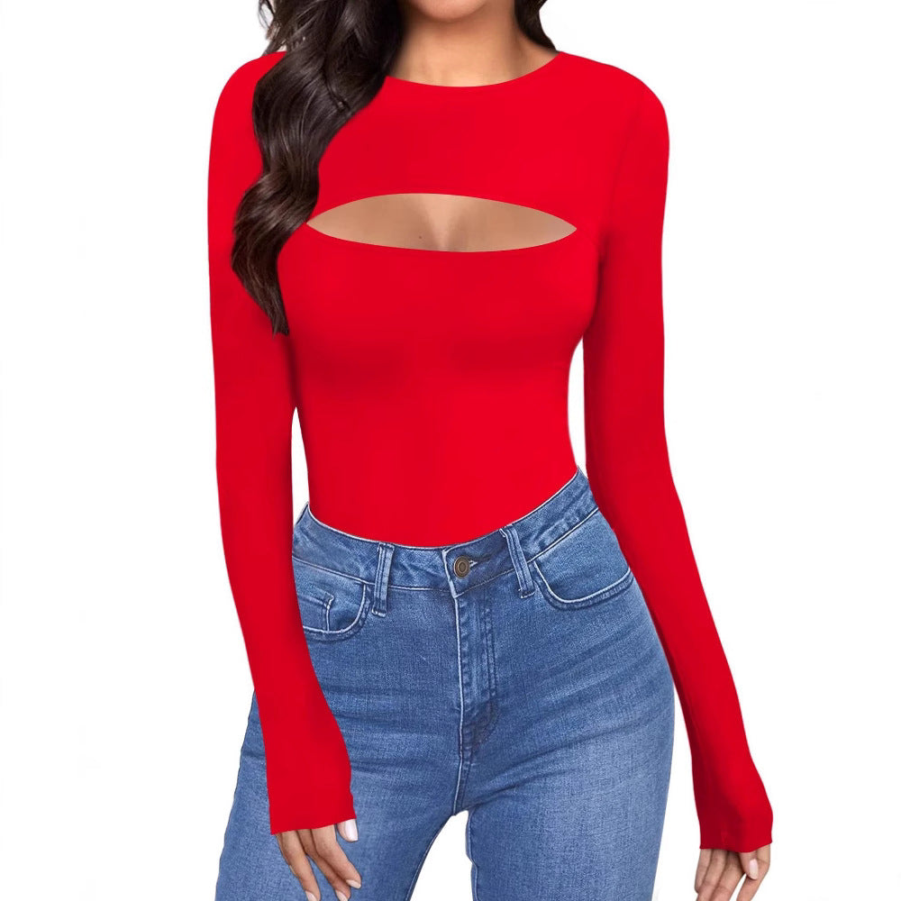 Crescent Cutout Long Sleeve Bodysuit