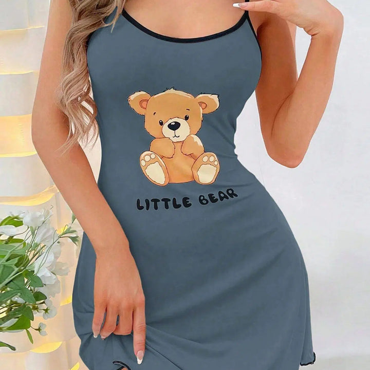Bear Print Slip Nightdress