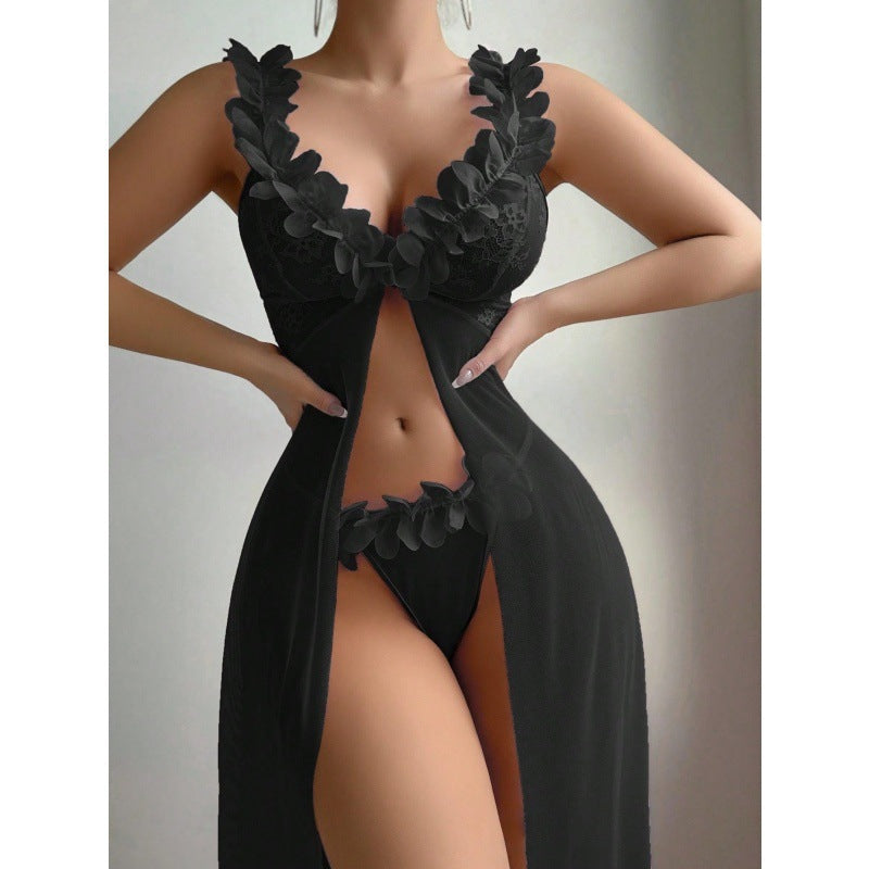 Elegant Floral Appliqué Lingerie Set – Romantic & Dreamy