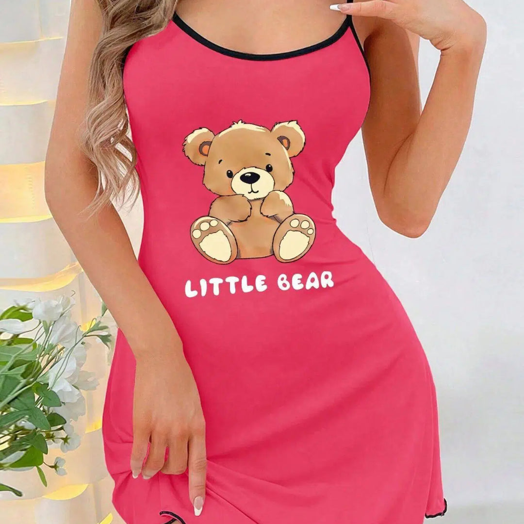 Bear Print Slip Nightdress