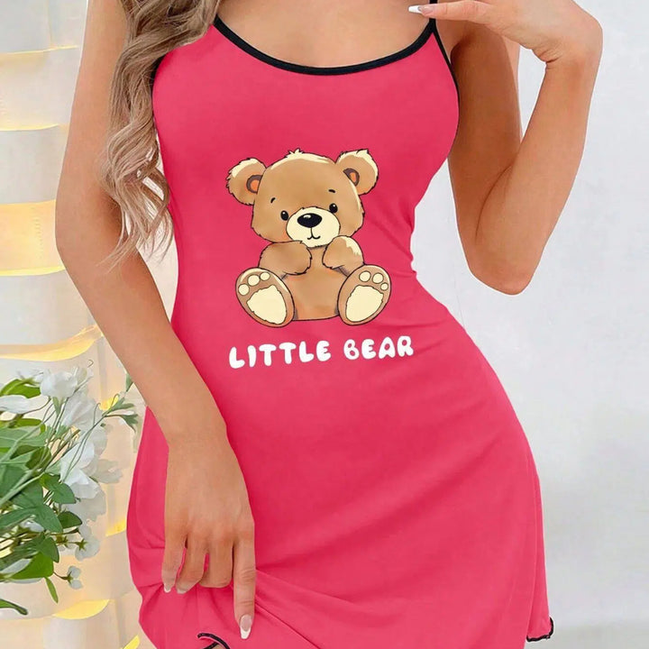 Bear Print Slip Nightdress